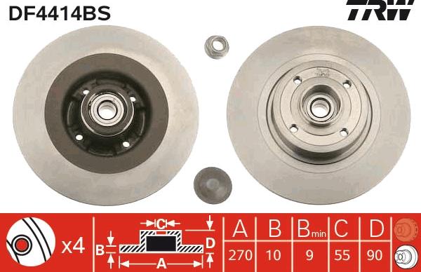 TRW DF4414BS - Bremžu diski autospares.lv