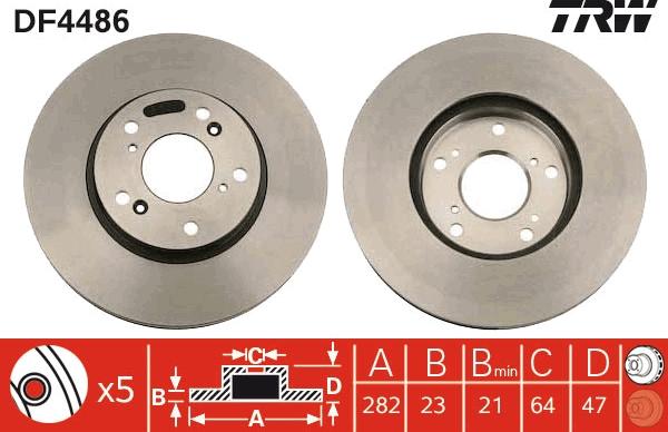 TRW DF4486 - Bremžu diski www.autospares.lv