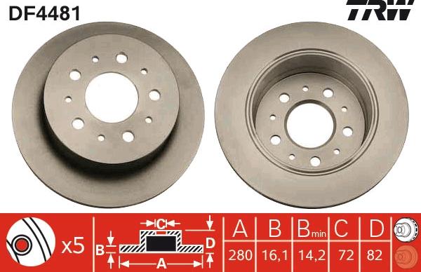 TRW DF4481 - Brake Disc www.autospares.lv