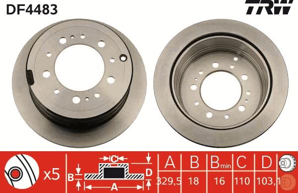 TRW DF4483 - Bremžu diski www.autospares.lv