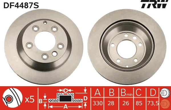 TRW DF4487S - Brake Disc www.autospares.lv