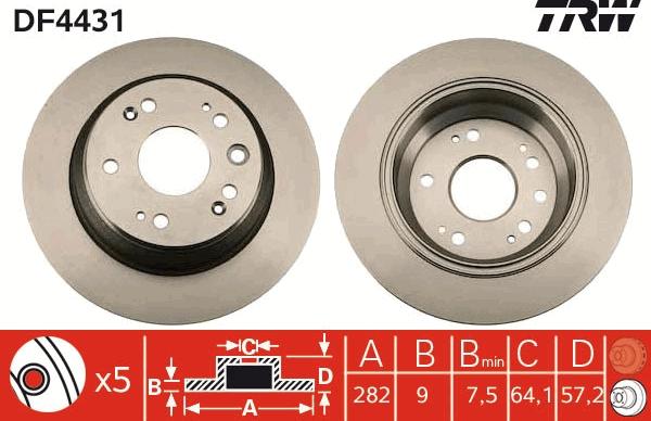 TRW DF4431 - Bremžu diski www.autospares.lv