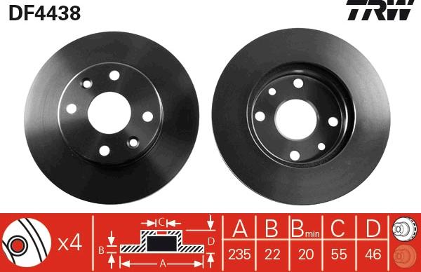 TRW DF4438 - Bremžu diski www.autospares.lv