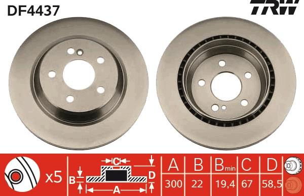 TRW DF4437 - Bremžu diski www.autospares.lv