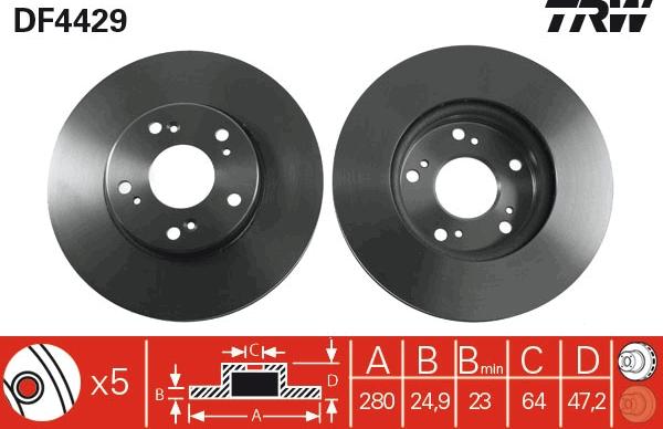 TRW DF4429 - Bremžu diski www.autospares.lv