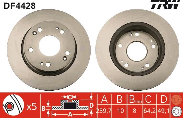 TRW DF4428 - Bremžu diski www.autospares.lv