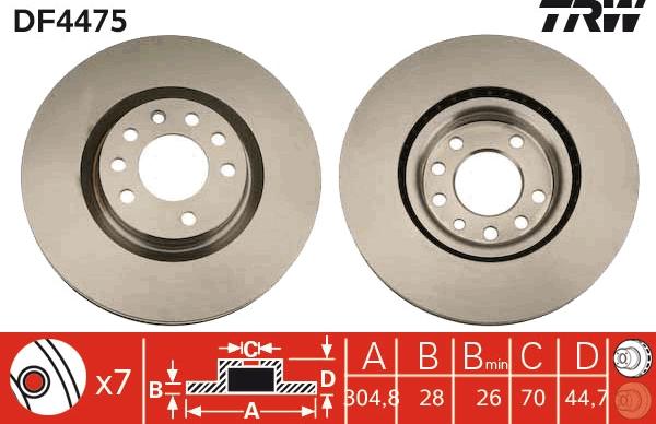 TRW DF4475 - Bremžu diski www.autospares.lv