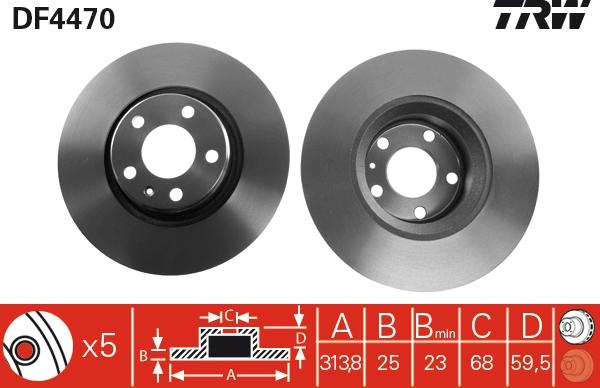 TRW DF4470 - Bremžu diski www.autospares.lv