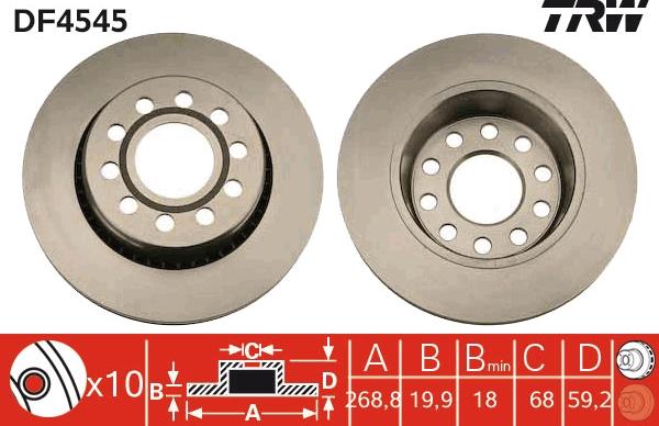 TRW DF4545 - Bremžu diski www.autospares.lv