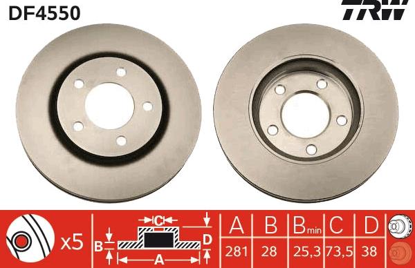 TRW DF4550 - Bremžu diski autospares.lv