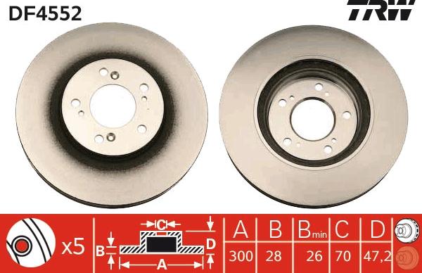 TRW DF4552 - Bremžu diski www.autospares.lv