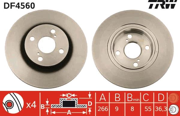 TRW DF4560 - Bremžu diski www.autospares.lv