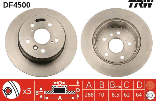 TRW DF4500 - Bremžu diski www.autospares.lv