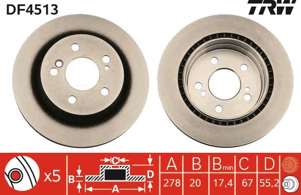 TRW DF4513 - Bremžu diski www.autospares.lv