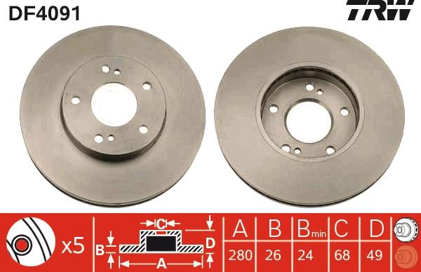 TRW DF4091 - Bremžu diski autospares.lv