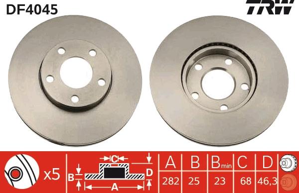 TRW DF4045 - Brake Disc www.autospares.lv