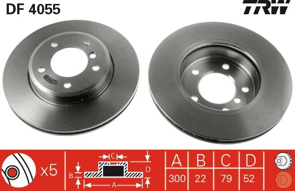 TRW DF4055 - Тормозной диск www.autospares.lv