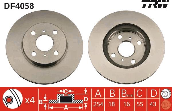 TRW DF4058 - Bremžu diski www.autospares.lv