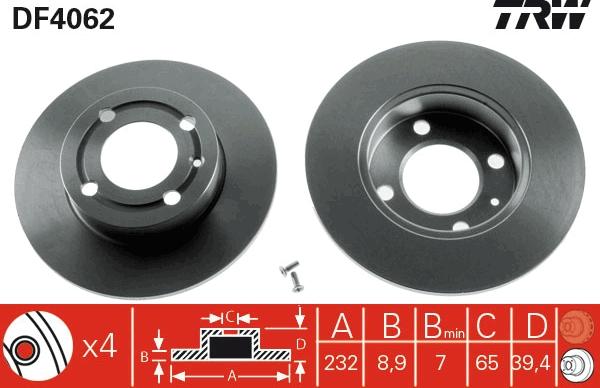 TRW DF4062 - Bremžu diski www.autospares.lv