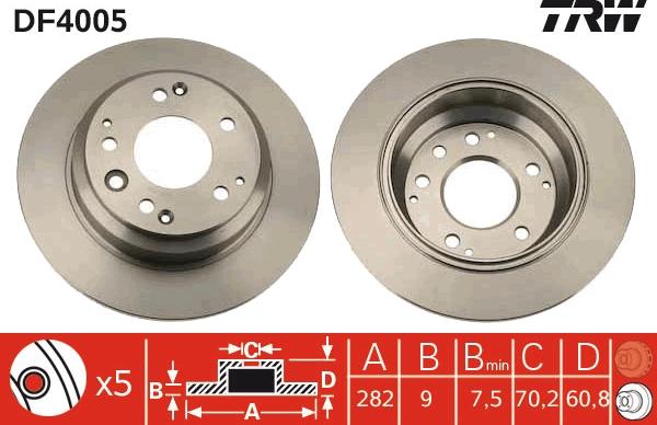 TRW DF4005 - Bremžu diski www.autospares.lv