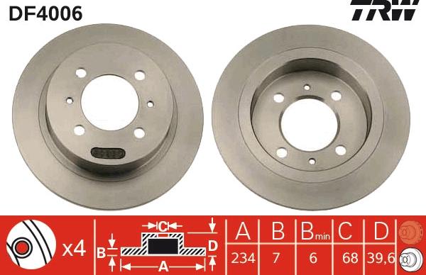 TRW DF4006 - Bremžu diski autospares.lv