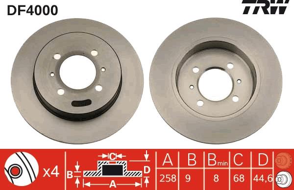 TRW DF4000 - Bremžu diski autospares.lv