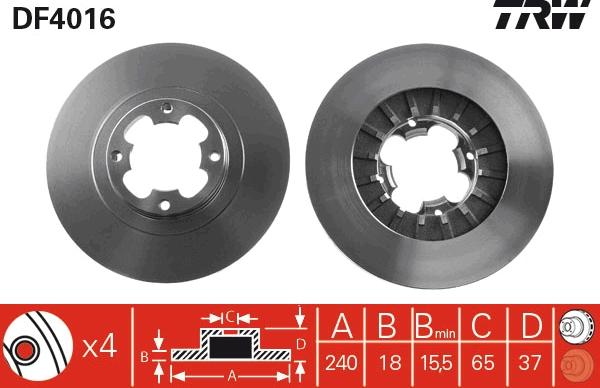 TRW DF4016 - Bremžu diski www.autospares.lv