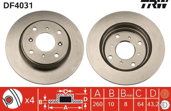 TRW DF4031 - Bremžu diski www.autospares.lv