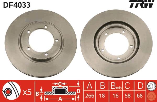 TRW DF4033 - Bremžu diski www.autospares.lv