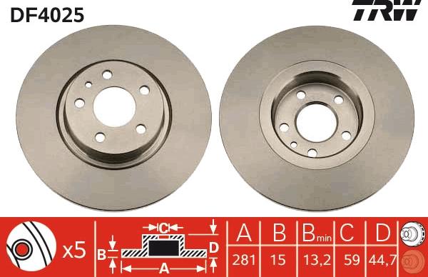 TRW DF4025 - Bremžu diski www.autospares.lv