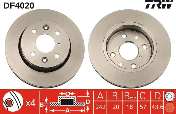 TRW DF4020 - Bremžu diski www.autospares.lv