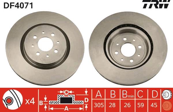 TRW DF4071 - Bremžu diski www.autospares.lv