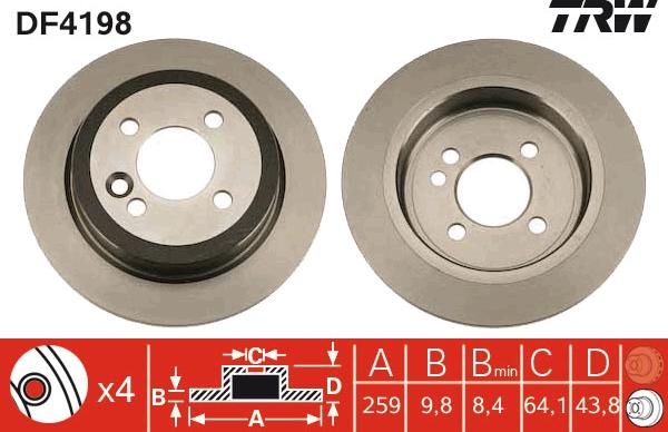 TRW DF4198 - Bremžu diski www.autospares.lv