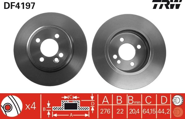 TRW DF4197 - Bremžu diski www.autospares.lv