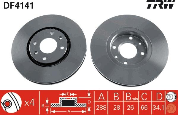 TRW DF4141 - Bremžu diski autospares.lv