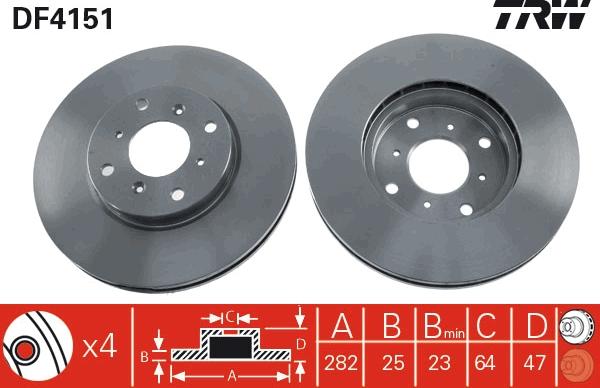 TRW DF4151 - Bremžu diski www.autospares.lv