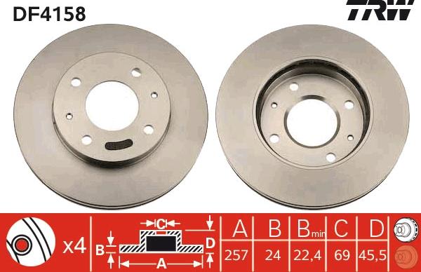 TRW DF4158 - Bremžu diski www.autospares.lv