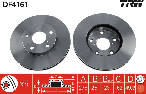 TRW DF4161 - Bremžu diski autospares.lv