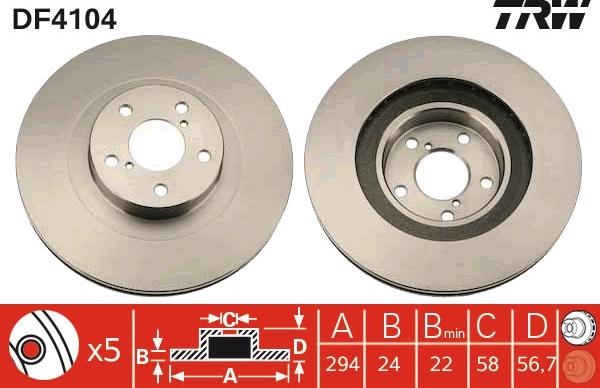 TRW DF4104 - Bremžu diski www.autospares.lv