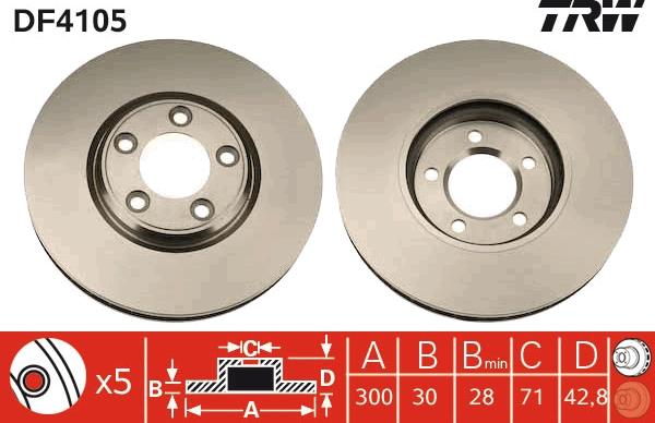 TRW DF4105 - Bremžu diski www.autospares.lv