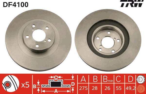 TRW DF4100 - Bremžu diski www.autospares.lv