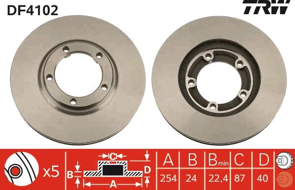 TRW DF4102 - Brake Disc www.autospares.lv