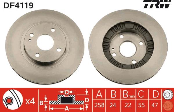 TRW DF4119 - Bremžu diski www.autospares.lv