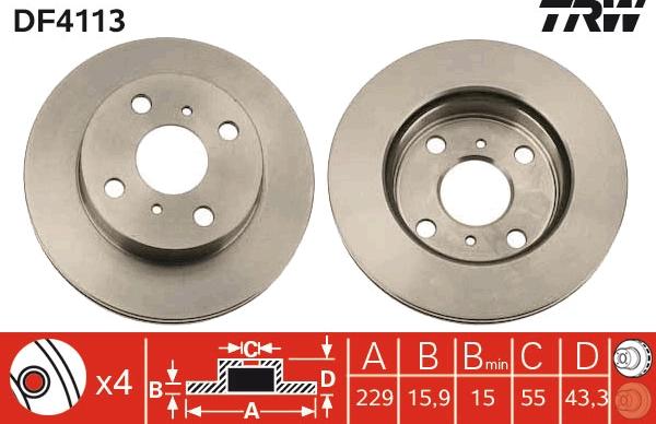 TRW DF4113 - Bremžu diski www.autospares.lv