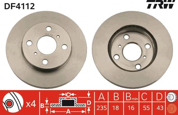 TRW DF4112 - Тормозной диск www.autospares.lv