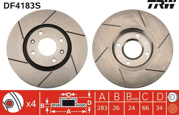 TRW DF4183S - Bremžu diski www.autospares.lv