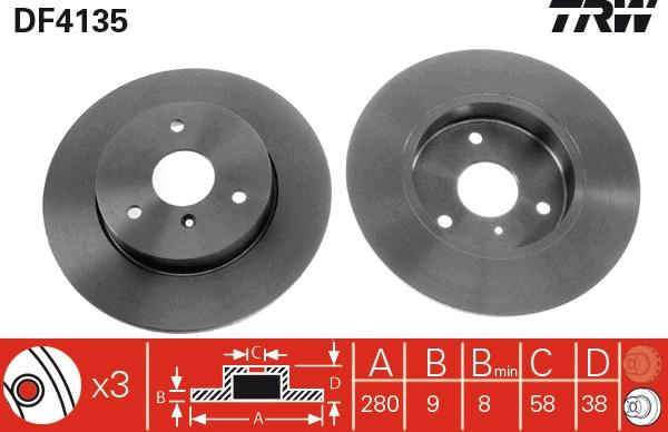 TRW DF4135 - Bremžu diski www.autospares.lv