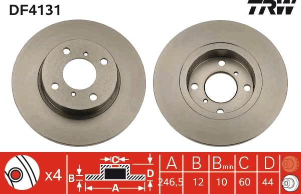 TRW DF4131 - Bremžu diski www.autospares.lv