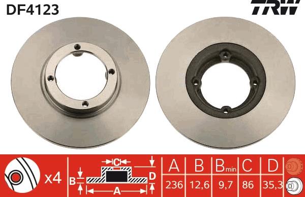 TRW DF4123 - Bremžu diski www.autospares.lv