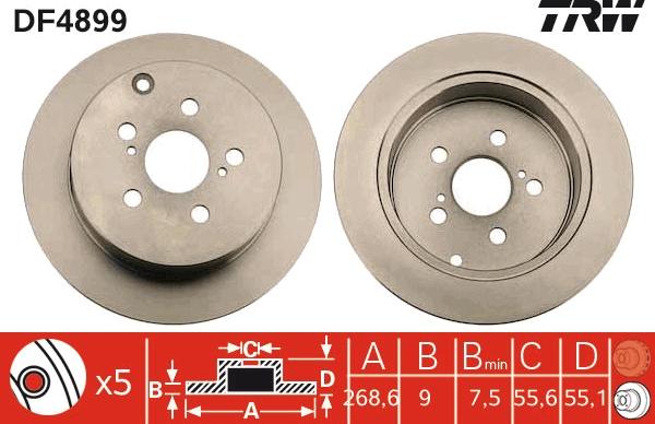 TRW DF4899 - Brake Disc www.autospares.lv